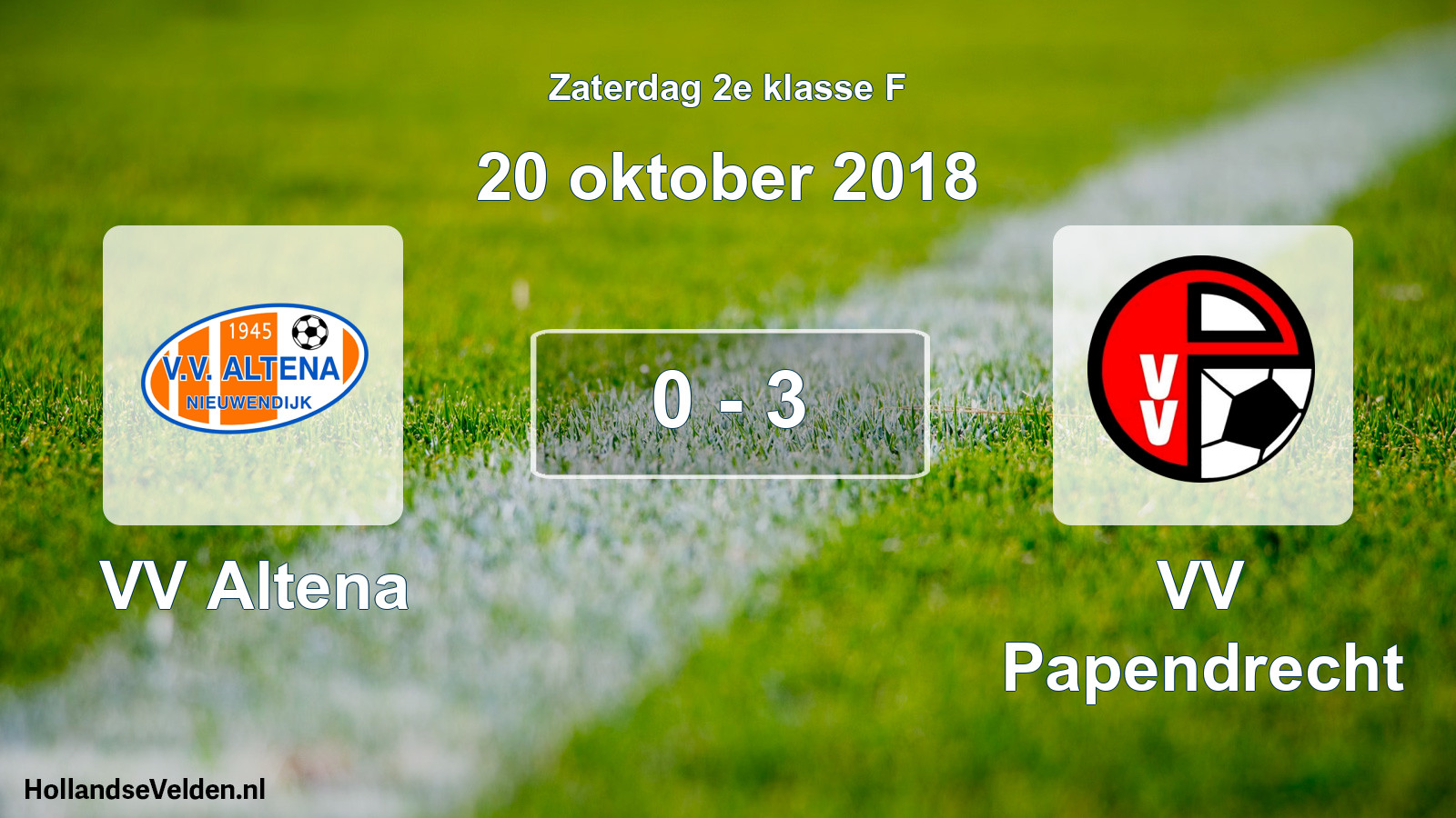 Total number of matches played: VV Altena - VV Papendrecht 0 - 3 (20 October 2018)