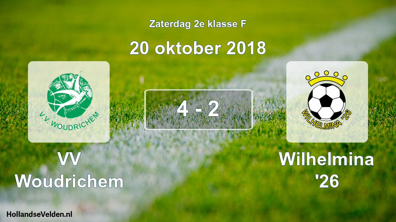 Total number of matches played: VV Woudrichem - Wilhelmina '26 4 - 2 (20 October 2018)