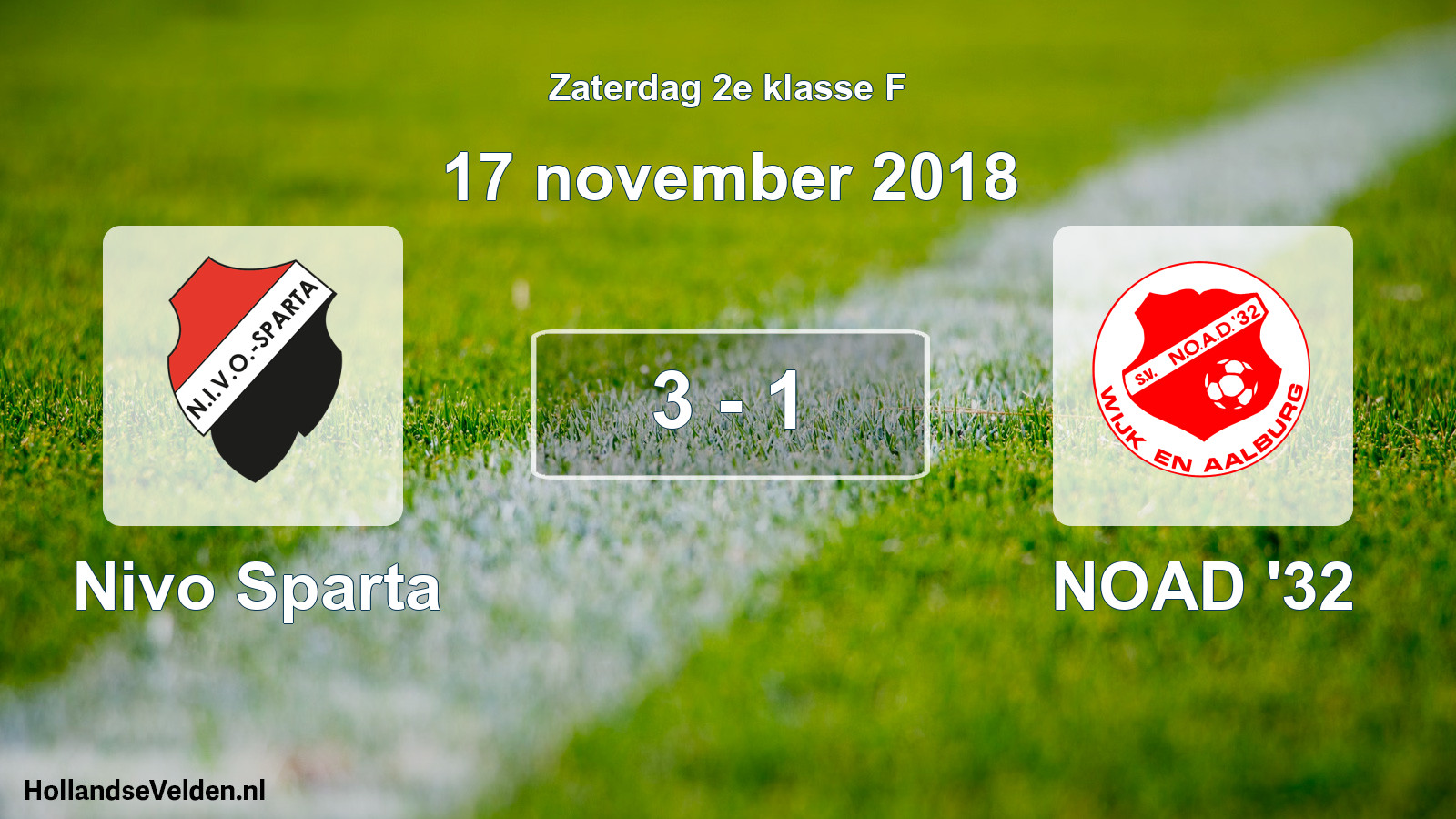 Total number of matches played: Nivo Sparta - NOAD '32 3 - 1 (17 November 2018)