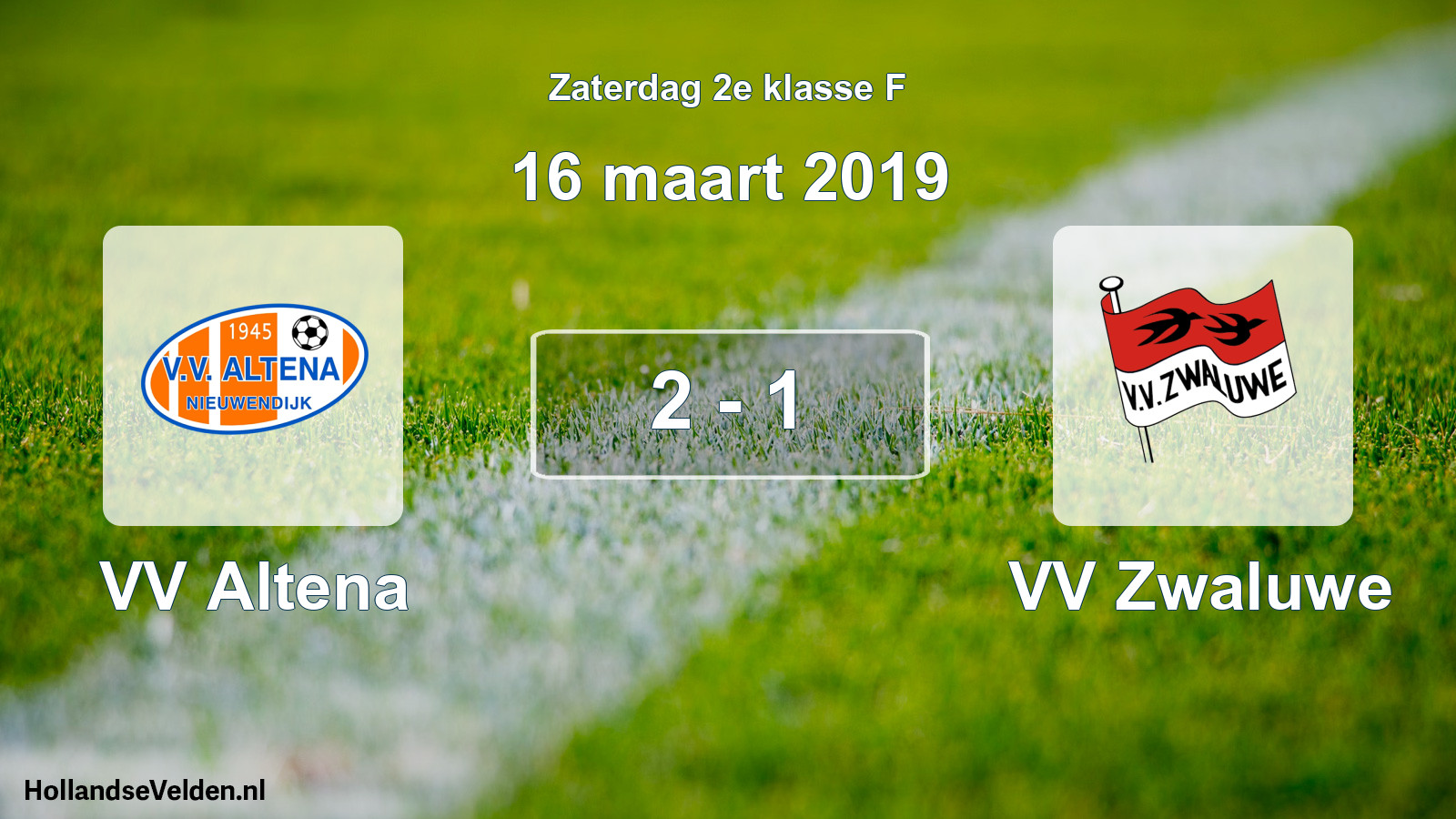 Total number of matches played: VV Altena - VV Zwaluwe 2 - 1 (16 March 2019)