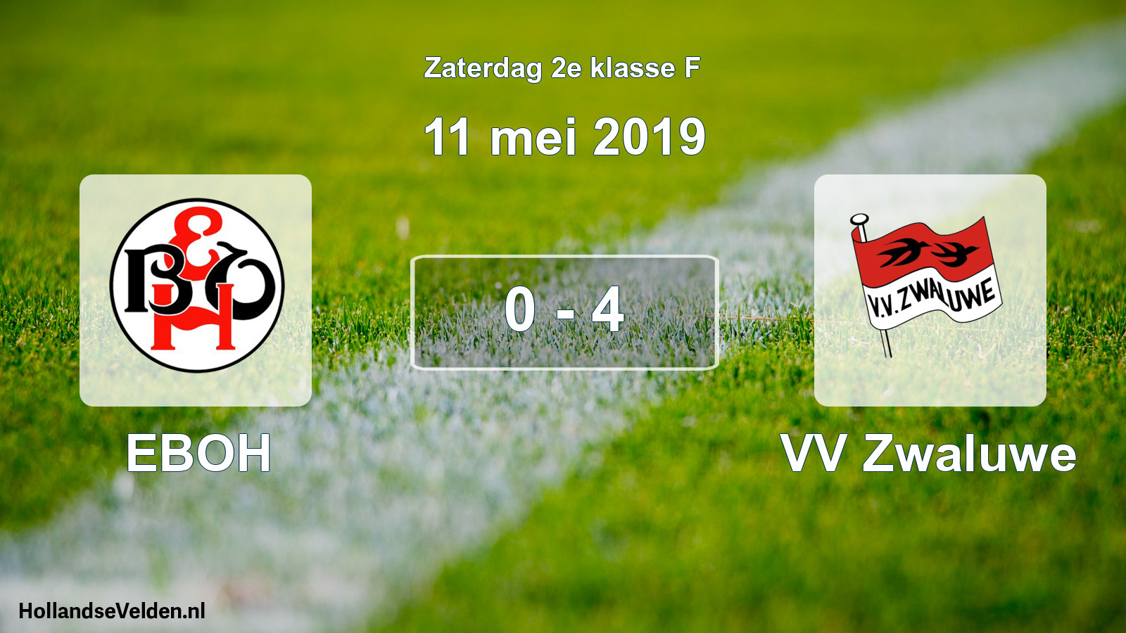 Total number of matches played: EBOH - VV Zwaluwe 0 - 4 (11 May 2019)