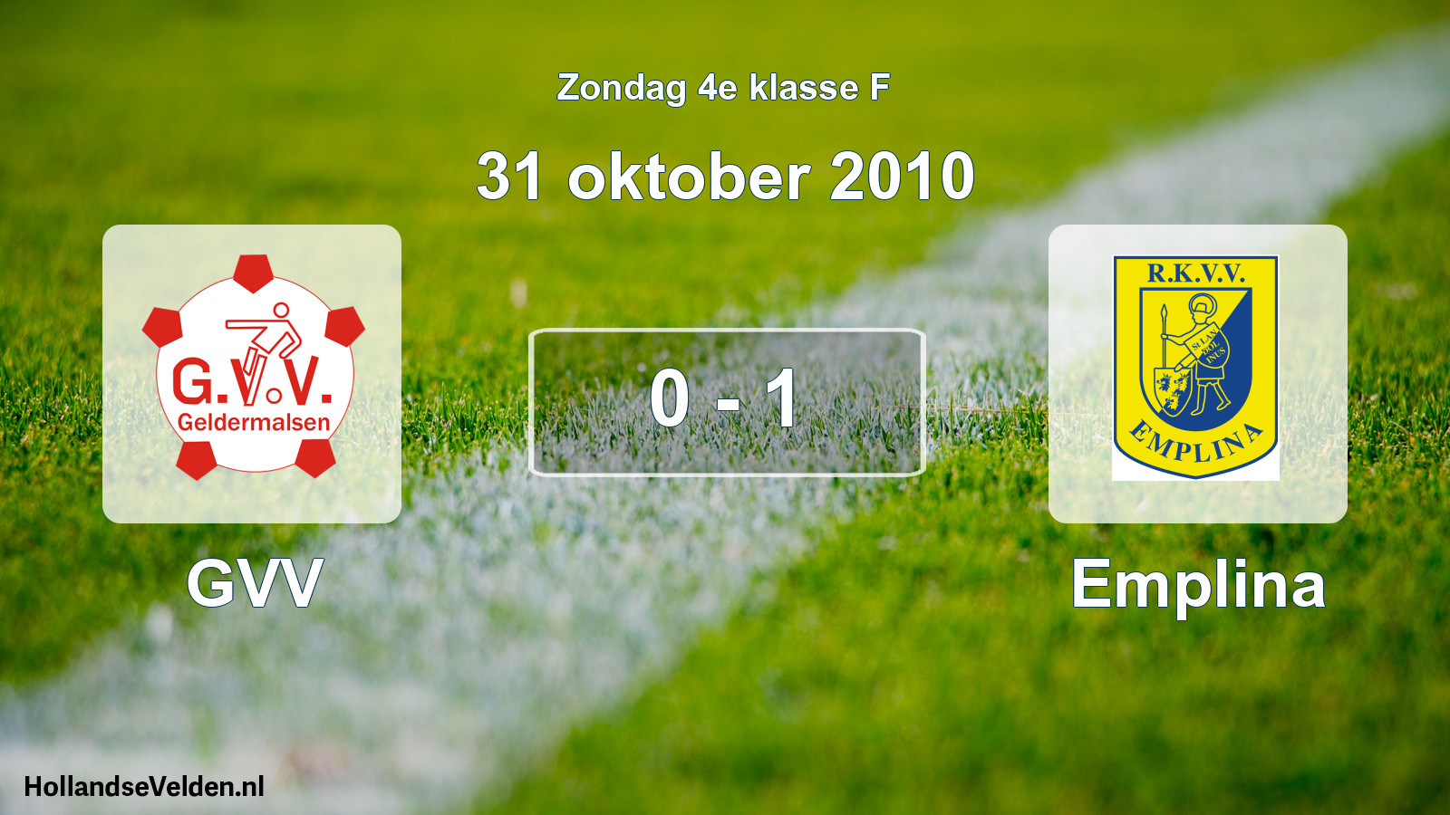 Total number of matches played: GVV - Emplina 0 - 1 (31 October 2010)