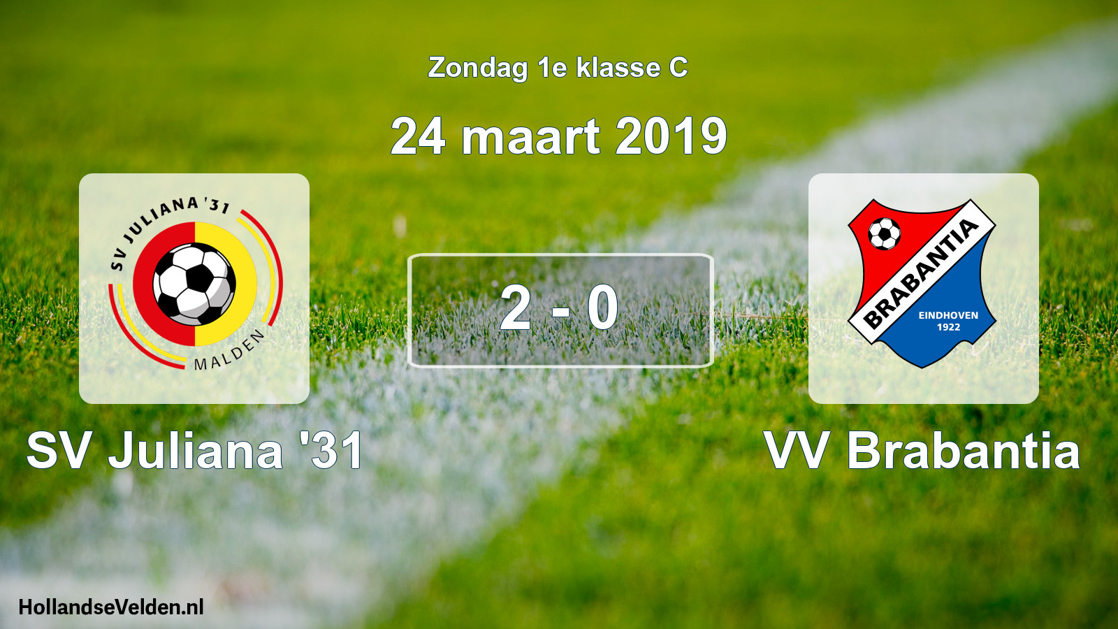 Total number of matches played: SV Juliana '31 - VV Brabantia 2 - 0 (24 March 2019)