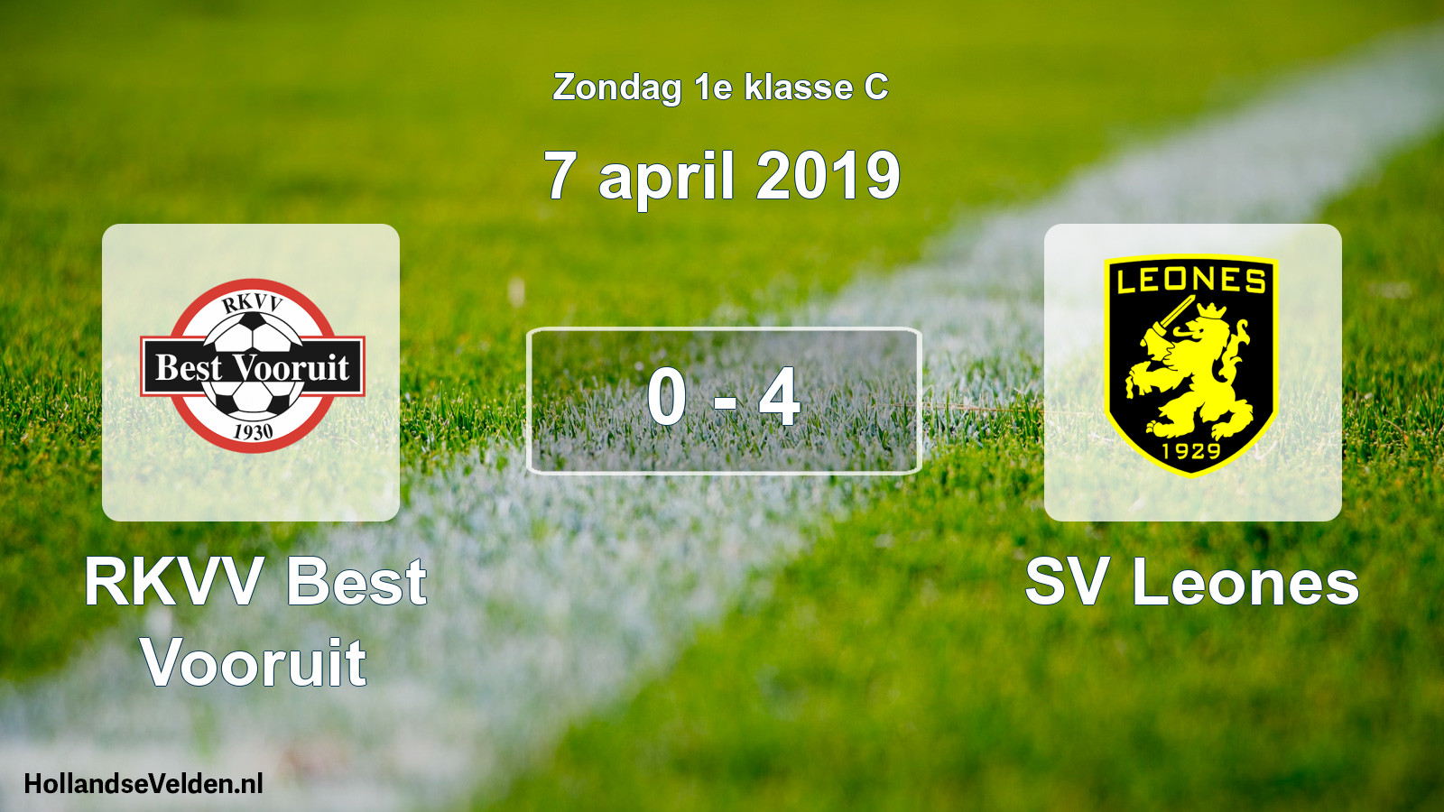 Total number of matches played: RKVV Best Vooruit - SV Leones 0 - 4 (7 April 2019)