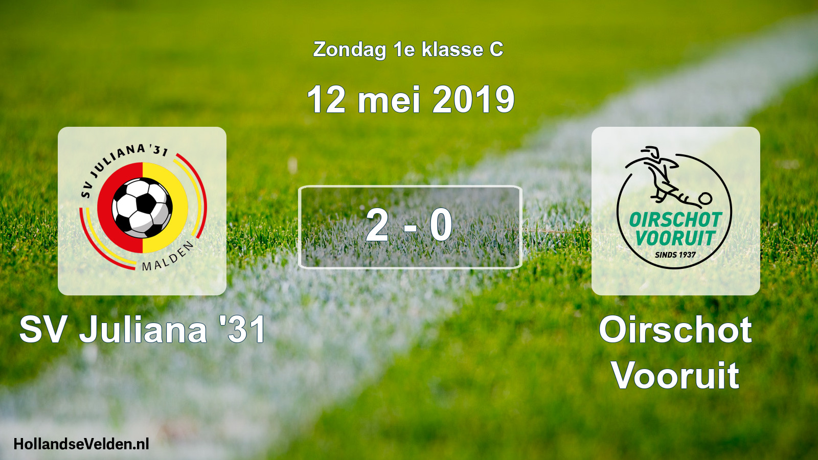 Total number of matches played: SV Juliana '31 - Oirschot Vooruit 2 - 0 (12 May 2019)