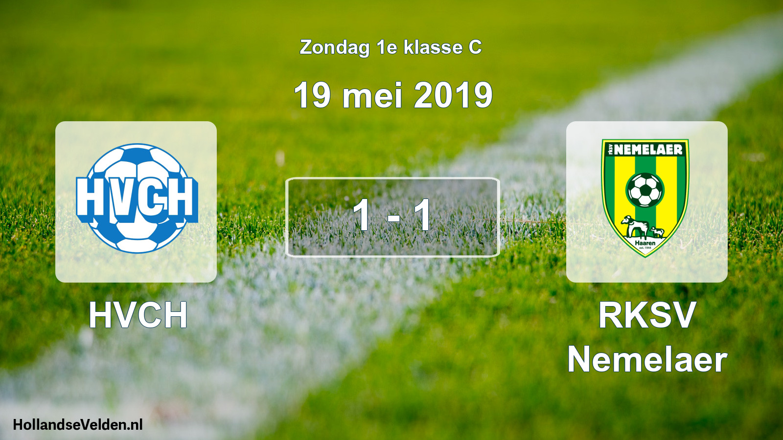 Total number of matches played: HVCH - RKSV Nemelaer 1 - 1 (19 May 2019)
