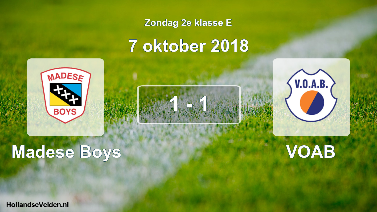 Total number of matches played: Madese Boys - VOAB 1 - 1 (7 October 2018)