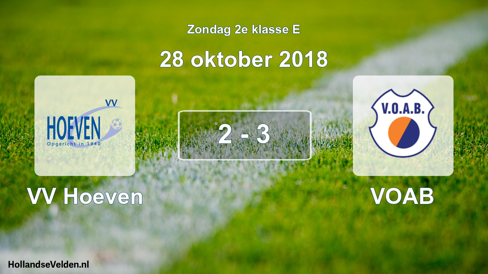 Total number of matches played: VV Hoeven - VOAB 2 - 3 (28 October 2018)