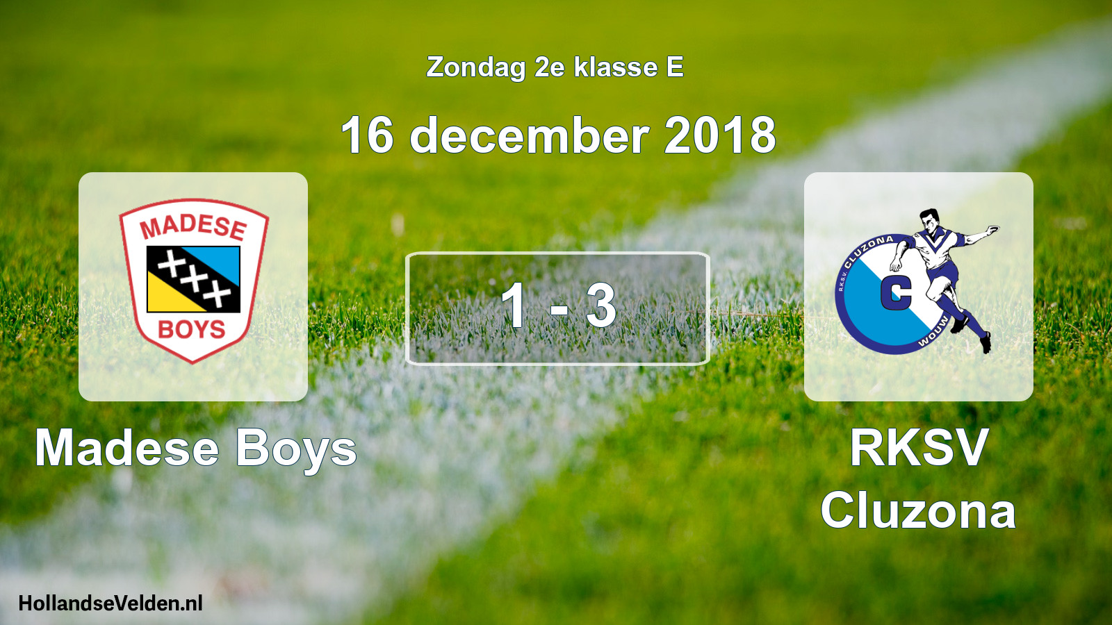 Total number of matches played: Madese Boys - RKSV Cluzona 1 - 3 (16 December 2018)