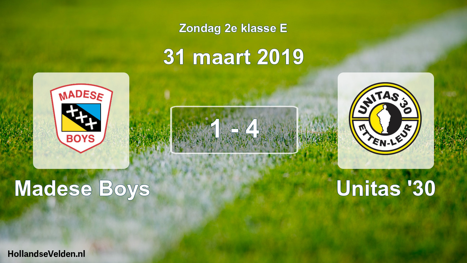 Total number of matches played: Madese Boys - Unitas '30 1 - 4 (31 March 2019)
