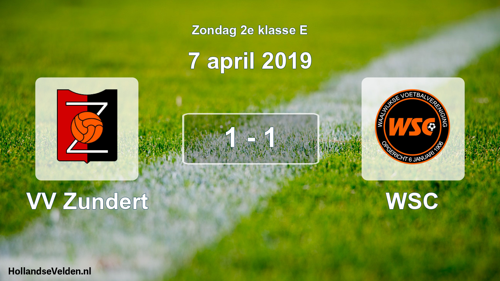 Total number of matches played: VV Zundert - WSC 1 - 1 (7 April 2019)