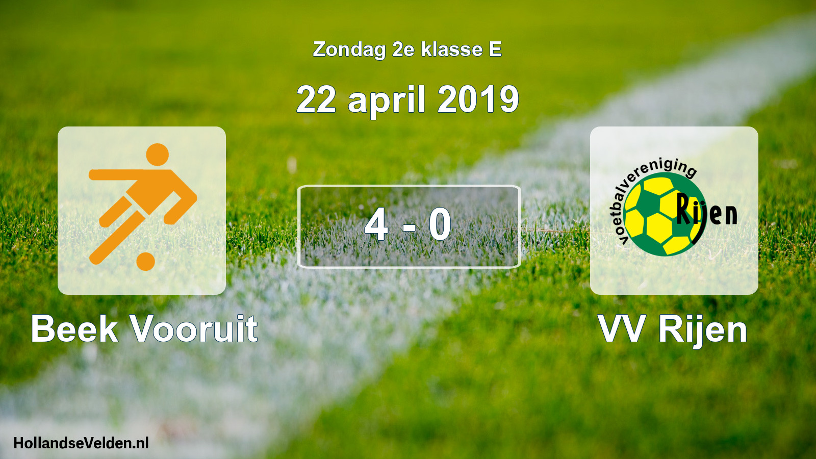 Total number of matches played: Beek Vooruit - VV Rijen 4 - 0 (22 April 2019)