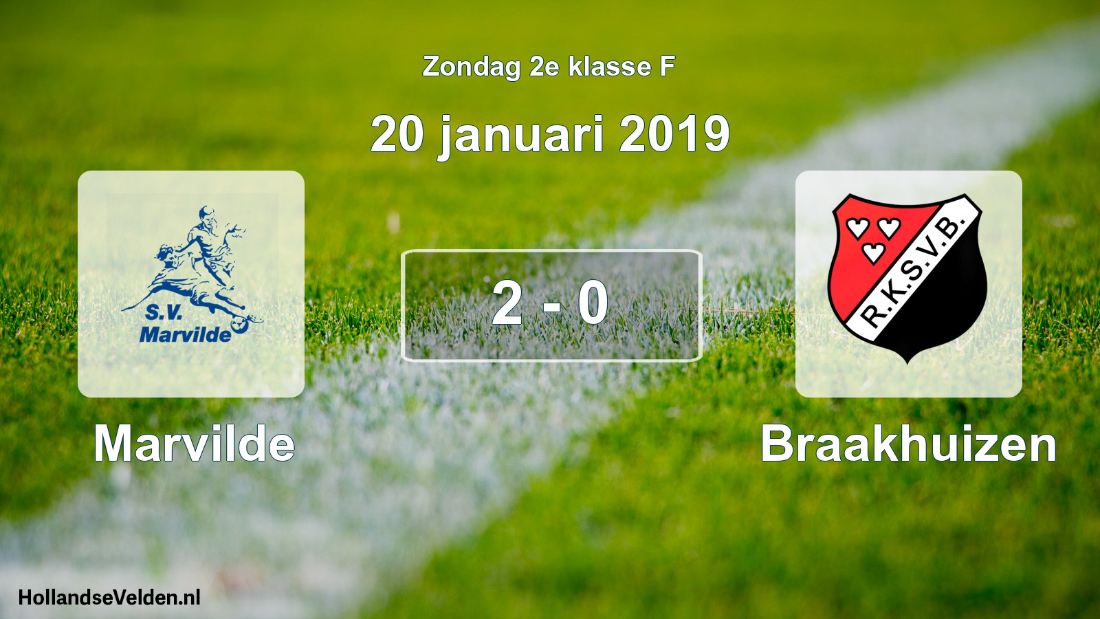 Total number of matches played: Marvilde - Braakhuizen 2 - 0 (20 January 2019)