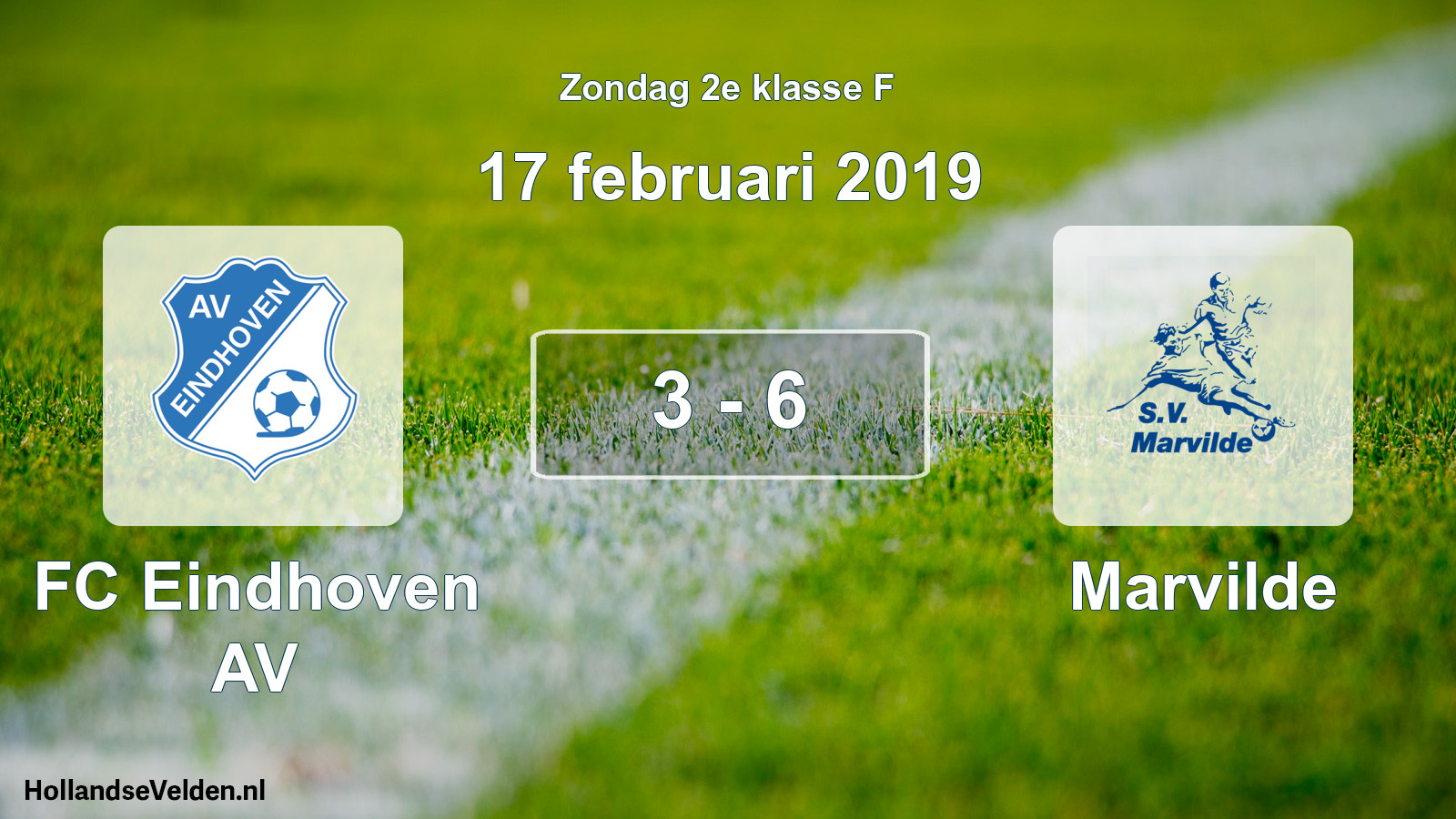 Total number of matches played: FC Eindhoven AV - Marvilde 3 - 6 (17 February 2019)