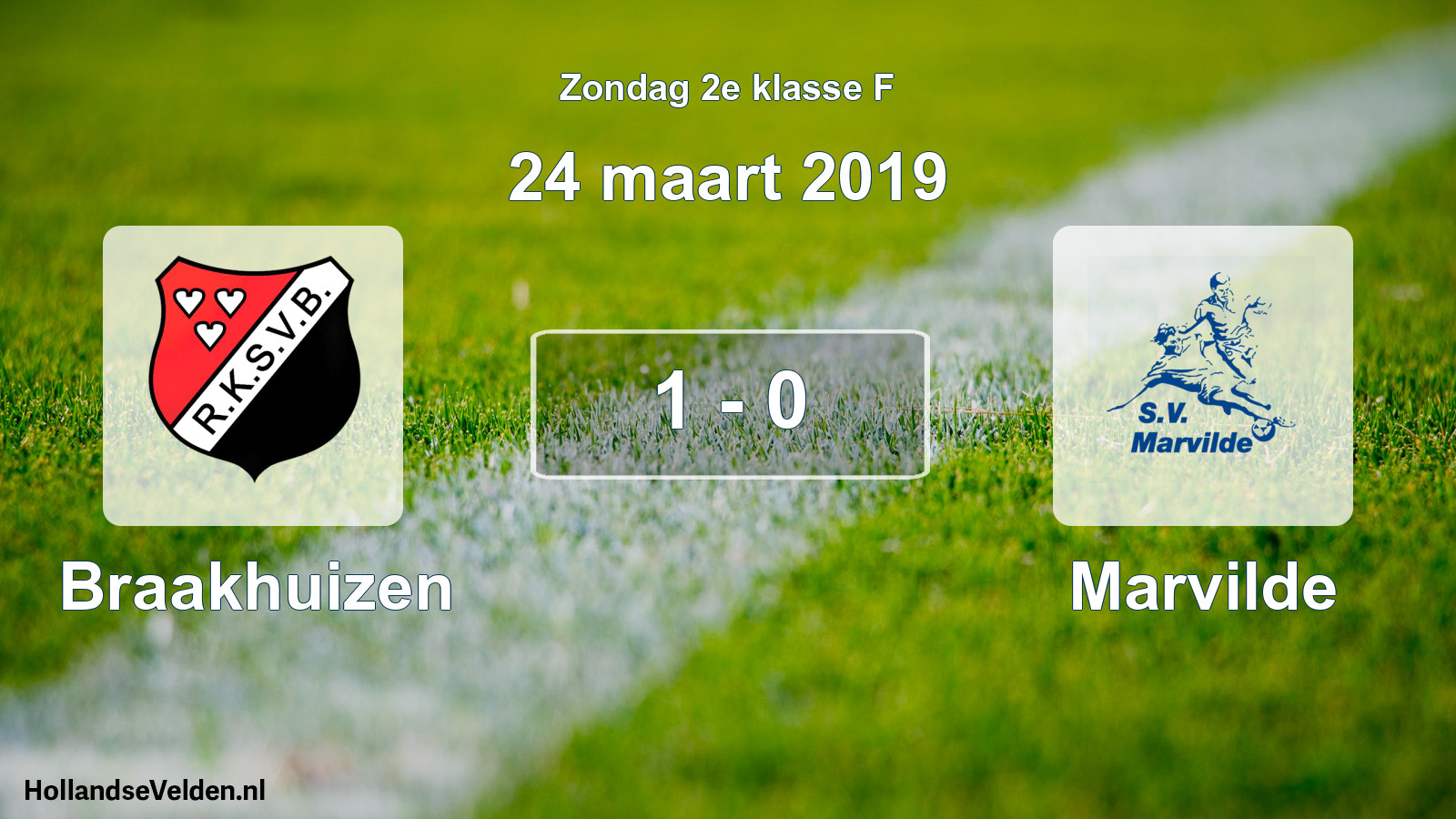 Total number of matches played: Braakhuizen - Marvilde 1 - 0 (24 March 2019)