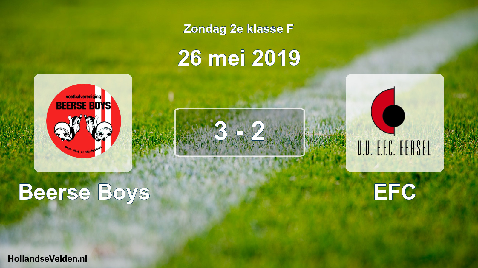 Total number of matches played: Beerse Boys - EFC 3 - 2 (26 May 2019)