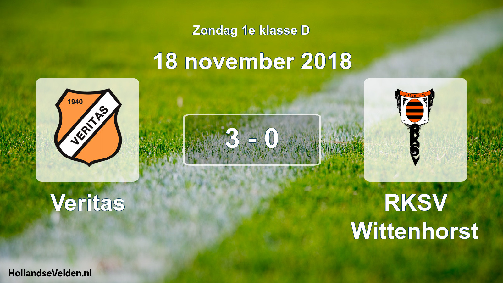 Total number of matches played: Veritas - RKSV Wittenhorst 3 - 0 (18 November 2018)