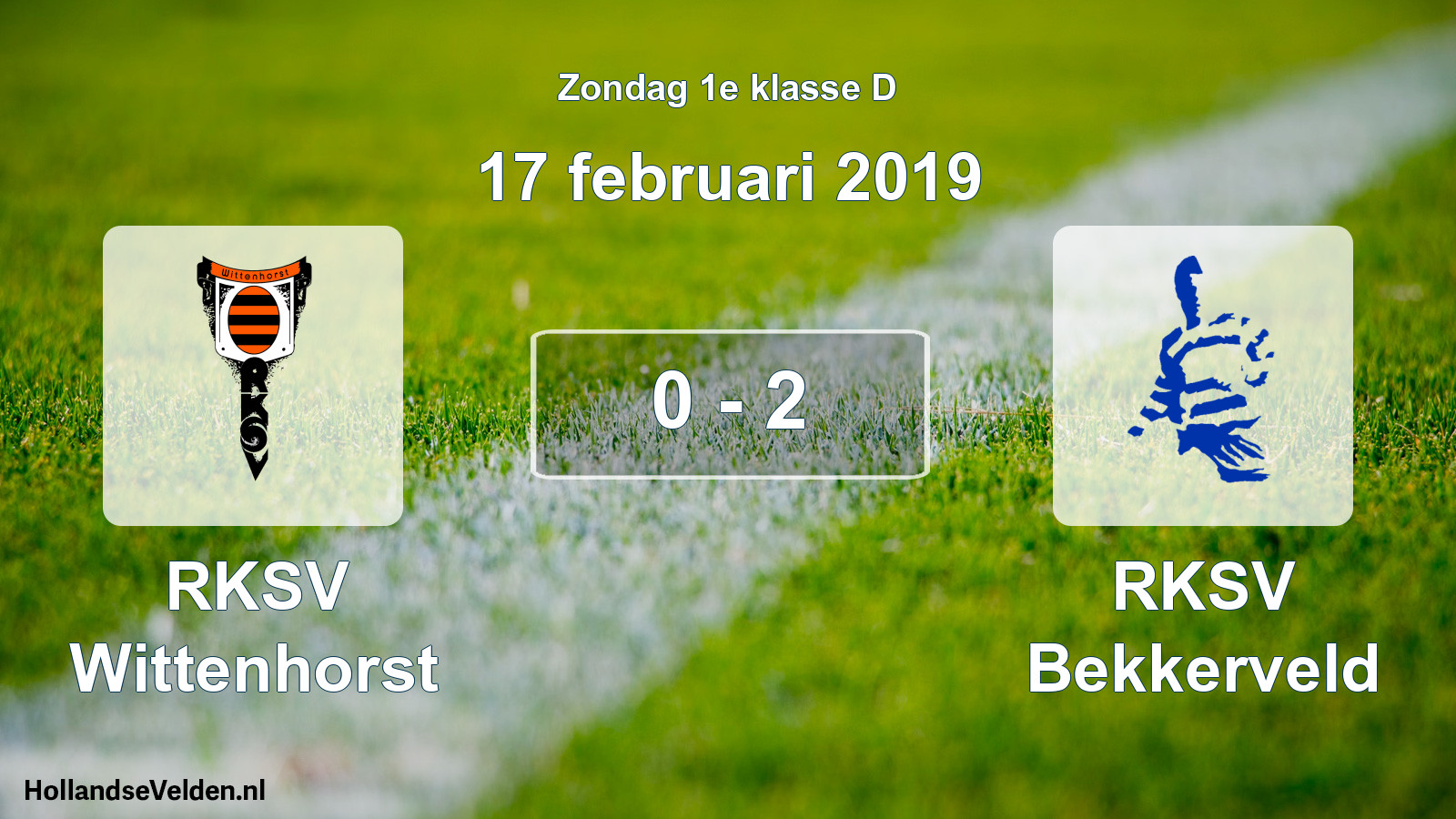 Total number of matches played: RKSV Wittenhorst - RKSV Bekkerveld 0 - 2 (17 February 2019)