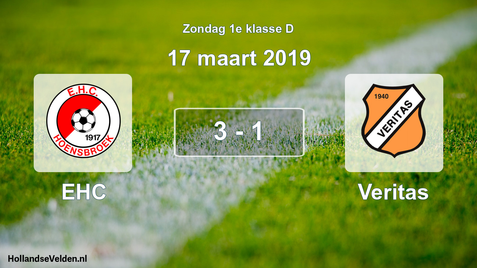 Total number of matches played: EHC - Veritas 3 - 1 (17 March 2019)