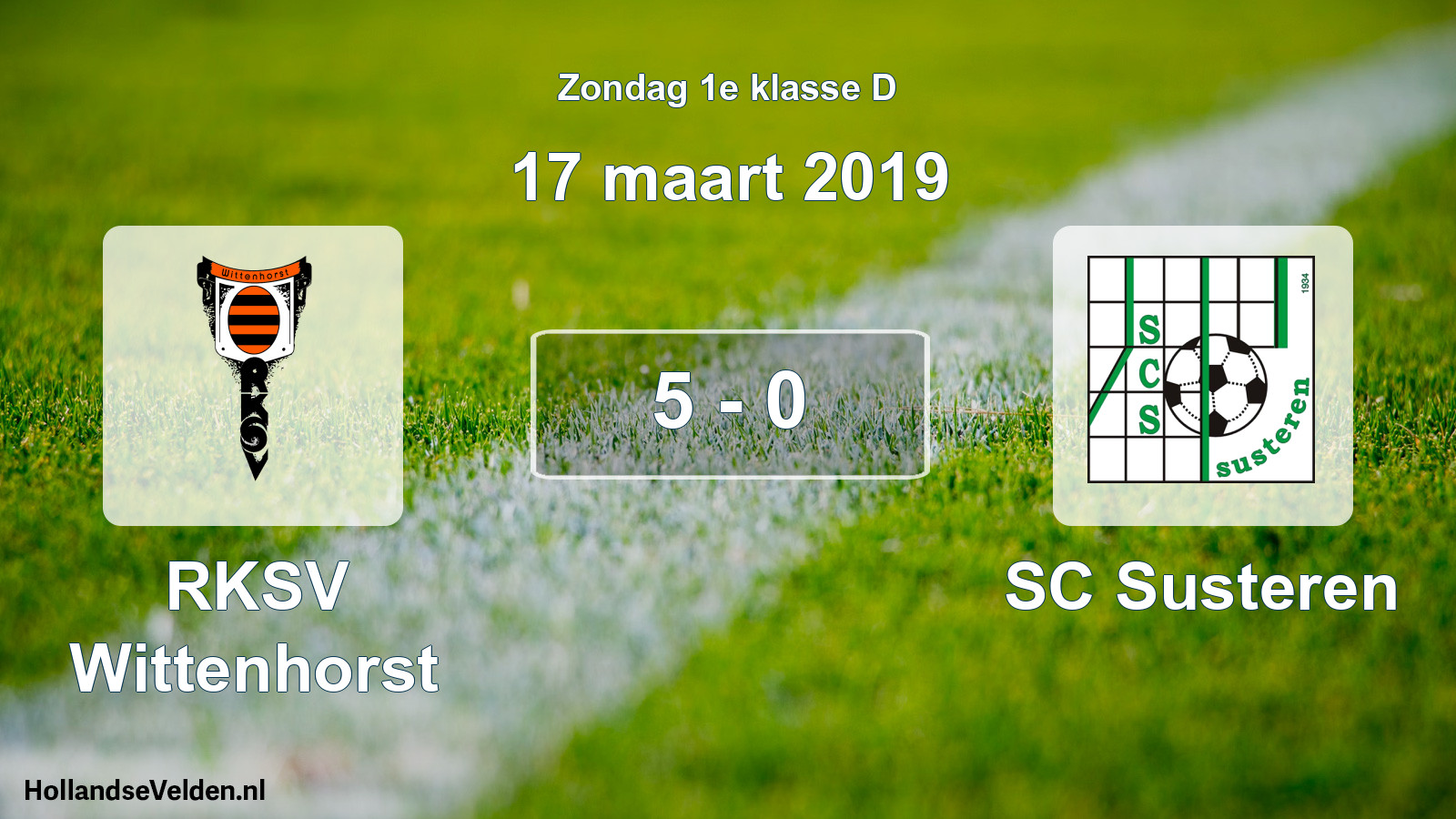 Total number of matches played: RKSV Wittenhorst - SC Susteren 5 - 0 (17 March 2019)