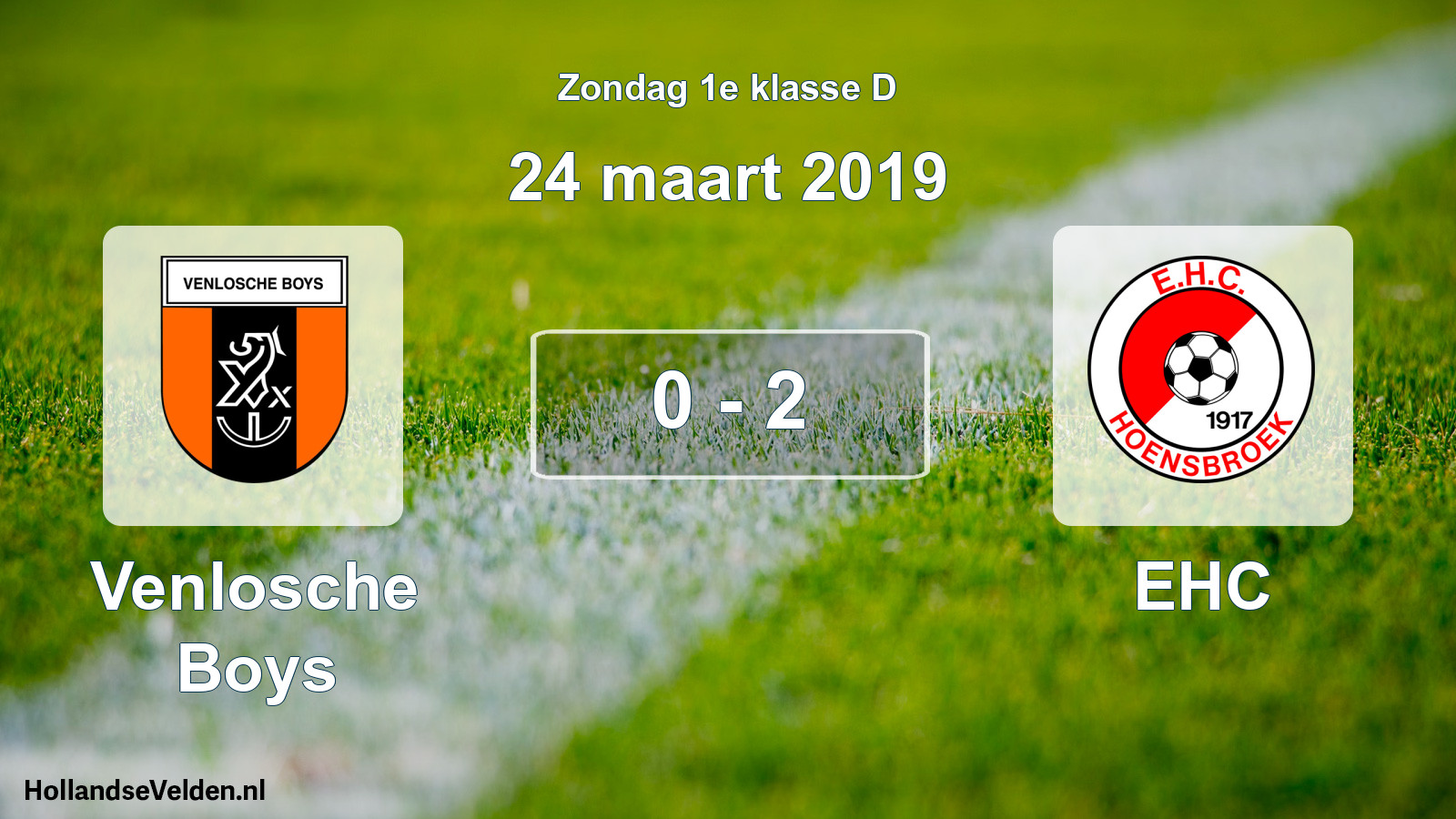 Total number of matches played: Venlosche Boys - EHC 0 - 2 (24 March 2019)
