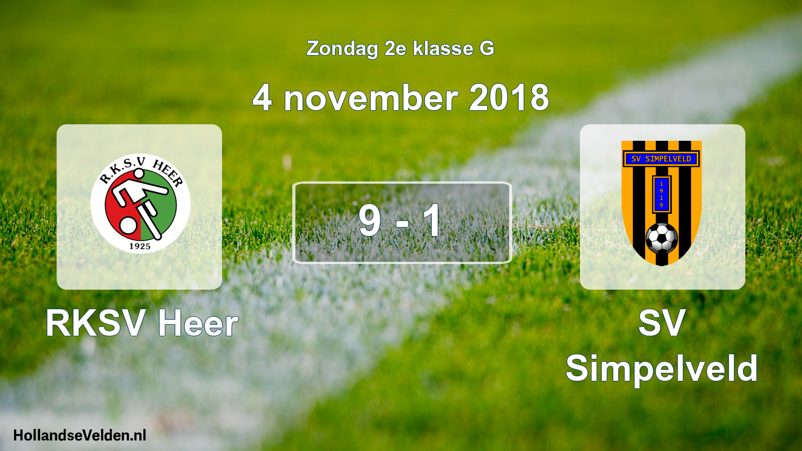 Total number of matches played: RKSV Heer - SV Simpelveld 9 - 1 (4 November 2018)