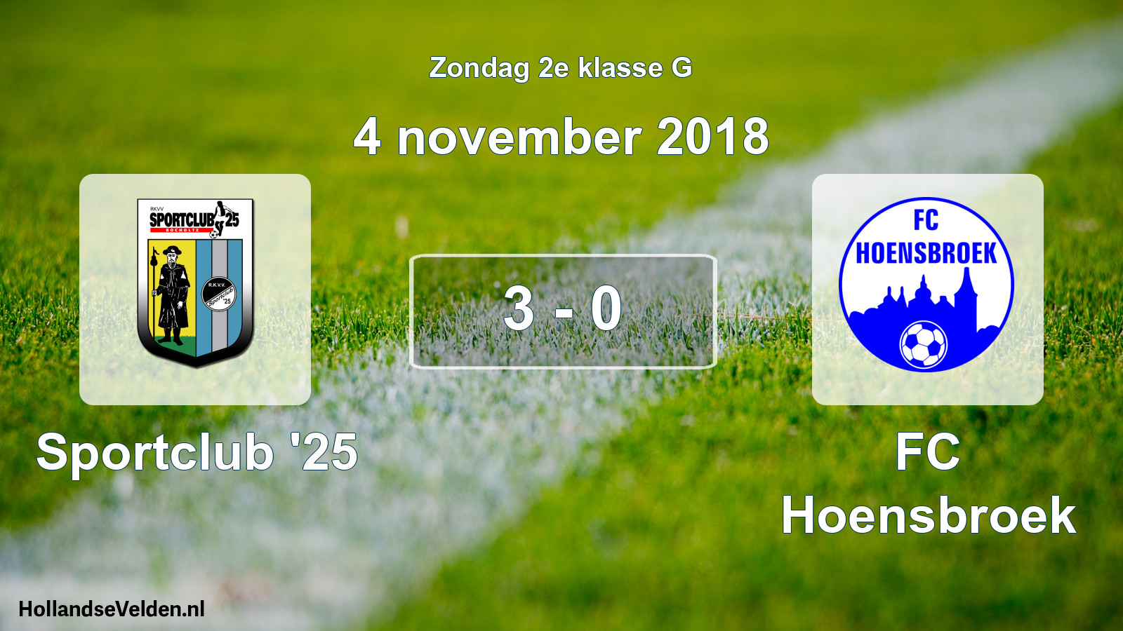 Total number of matches played: Sportclub '25 - FC Hoensbroek 3 - 0 (4 November 2018)