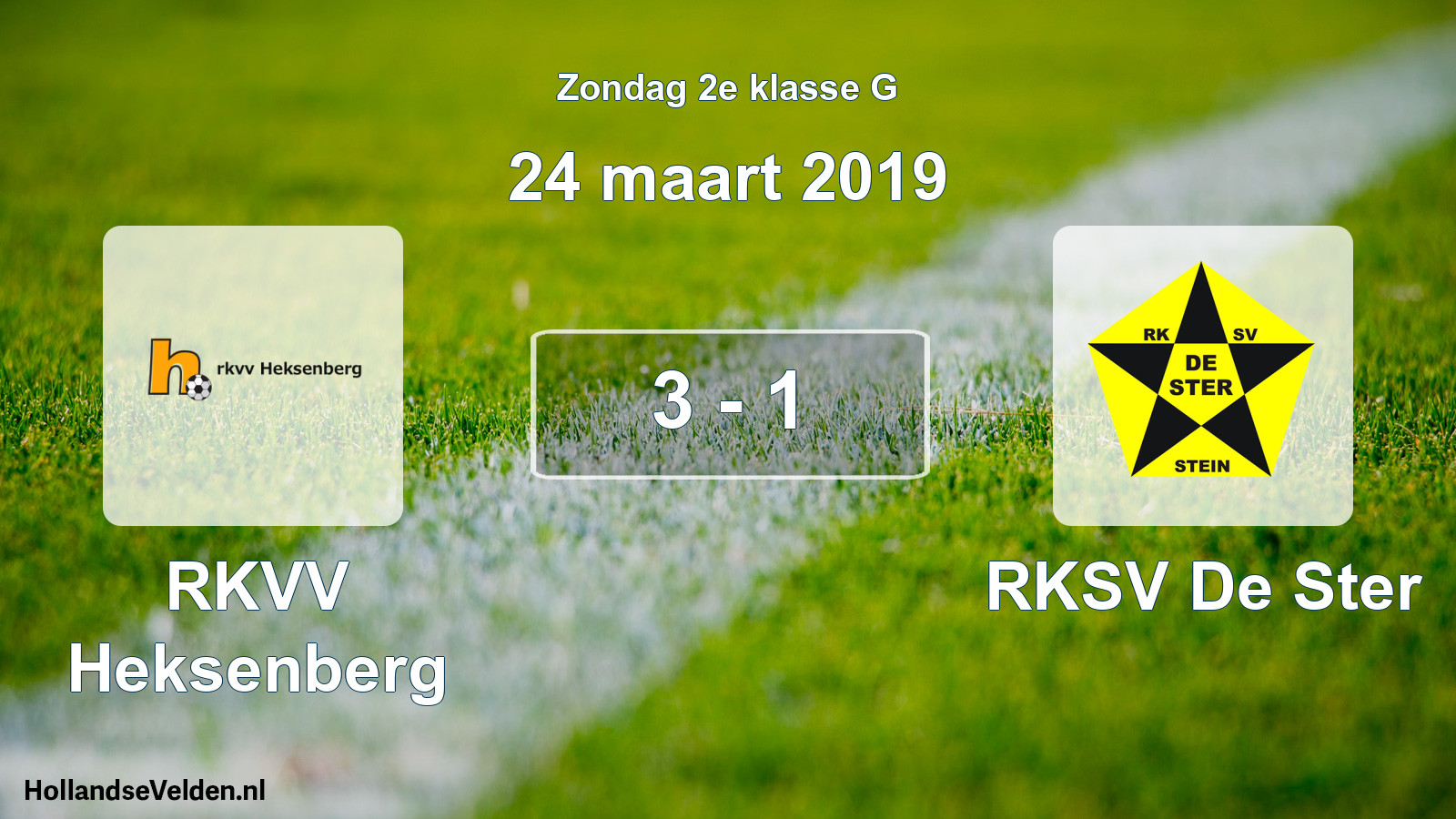 Total number of matches played: RKVV Heksenberg - RKSV De Ster 3 - 1 (24 March 2019)