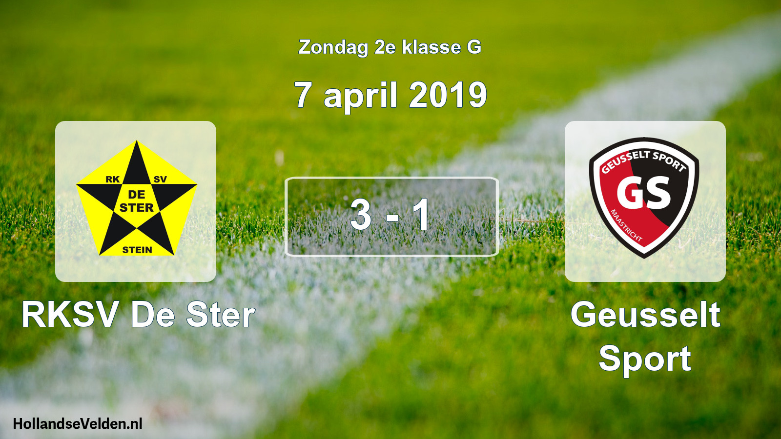 Total number of matches played: RKSV De Ster - Geusselt Sport 3 - 1 (7 April 2019)