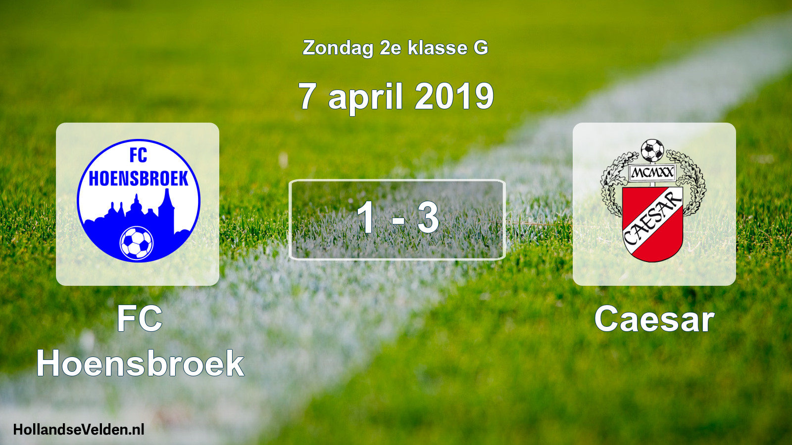 Total number of matches played: FC Hoensbroek - Caesar 1 - 3 (7 April 2019)