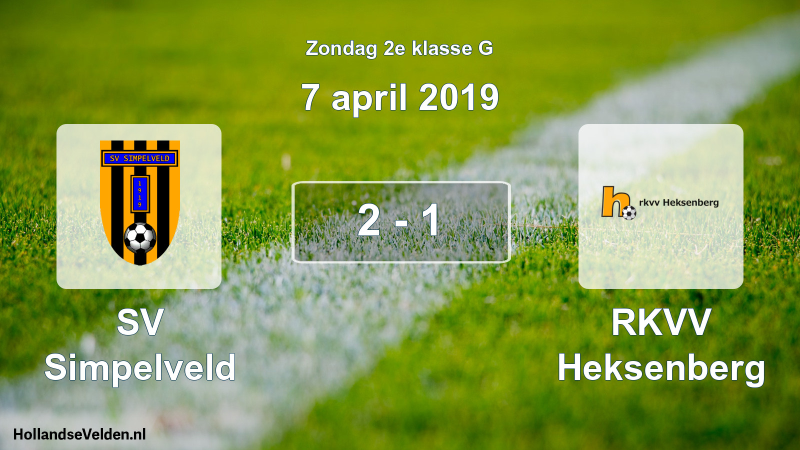 Total number of matches played: SV Simpelveld - RKVV Heksenberg 2 - 1 (7 April 2019)