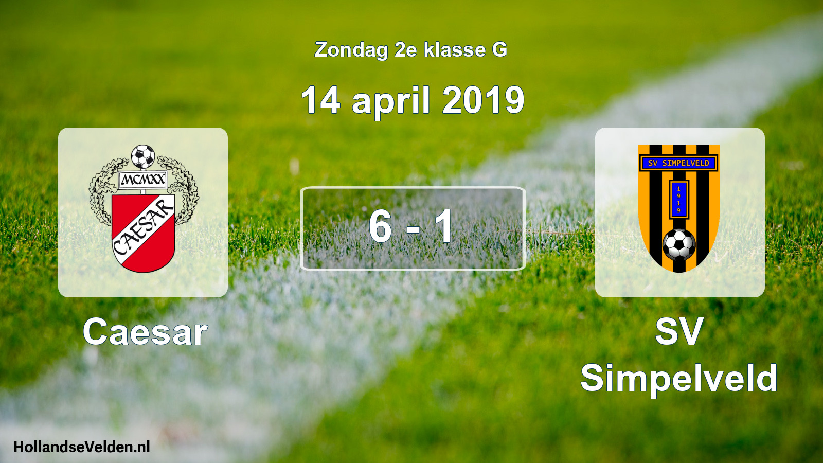 Total number of matches played: Caesar - SV Simpelveld 6 - 1 (14 April 2019)