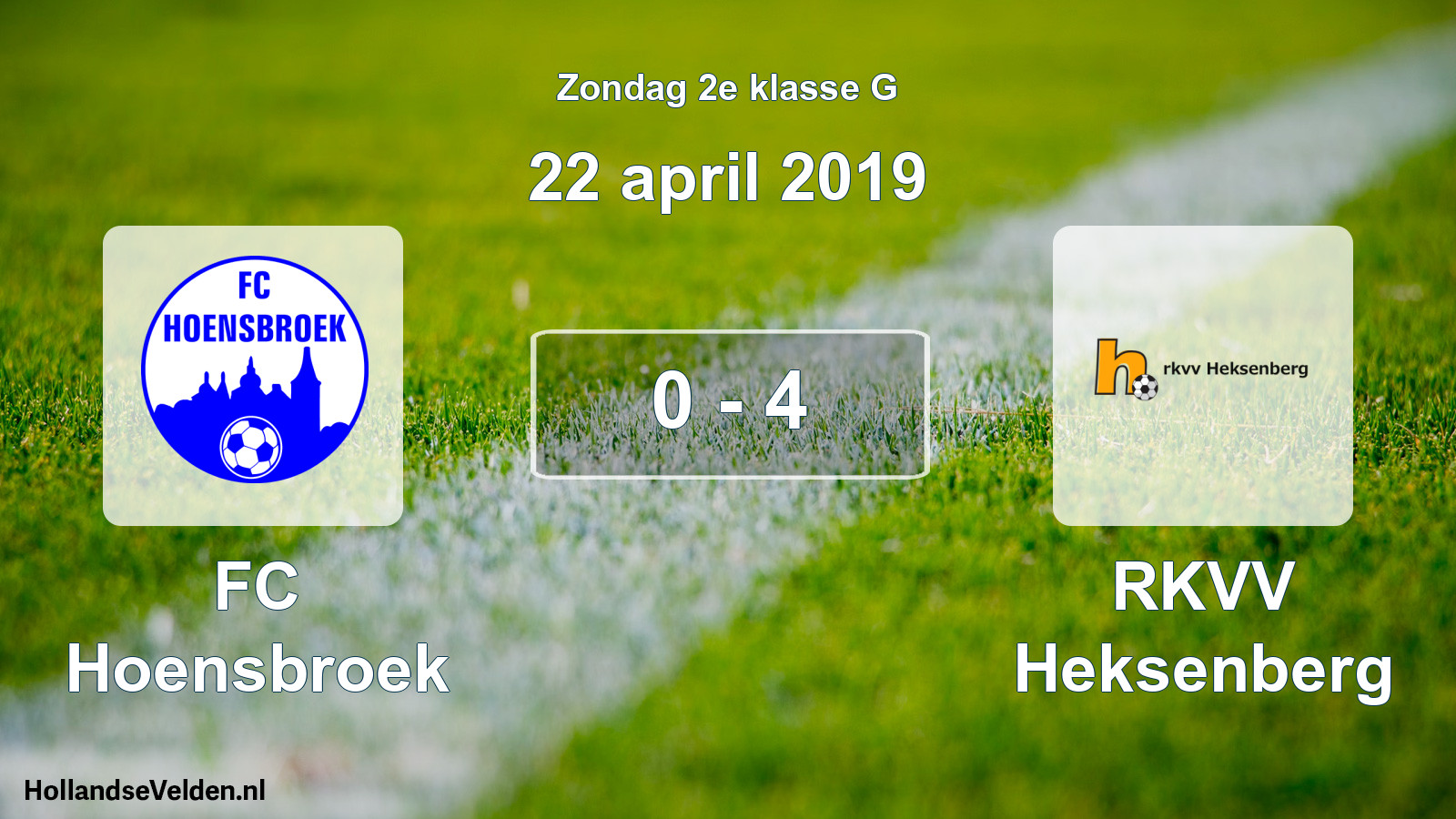 Total number of matches played: FC Hoensbroek - RKVV Heksenberg 0 - 4 (22 April 2019)