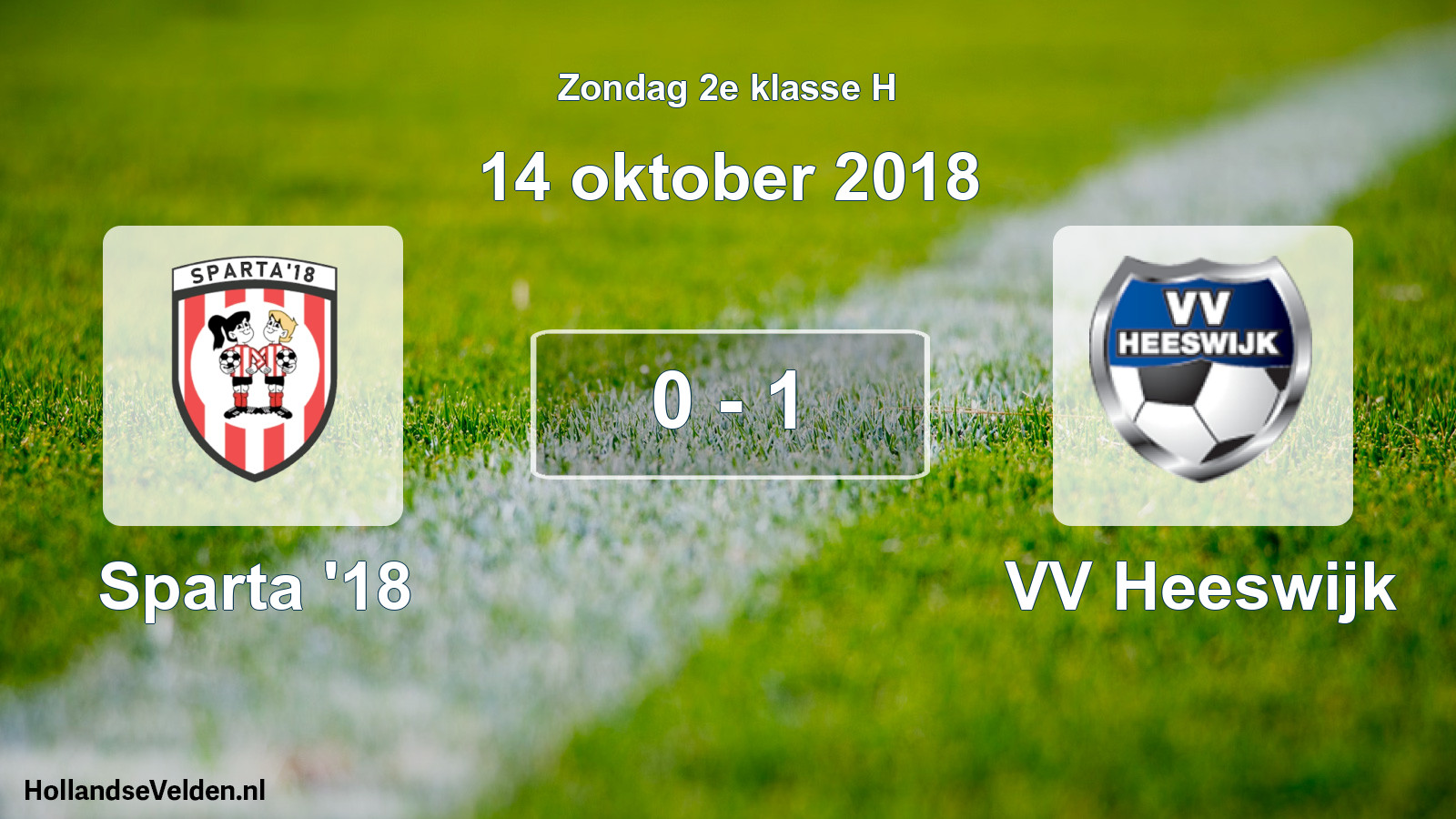 Total number of matches played: Sparta '18 - VV Heeswijk 0 - 1 (14 October 2018)