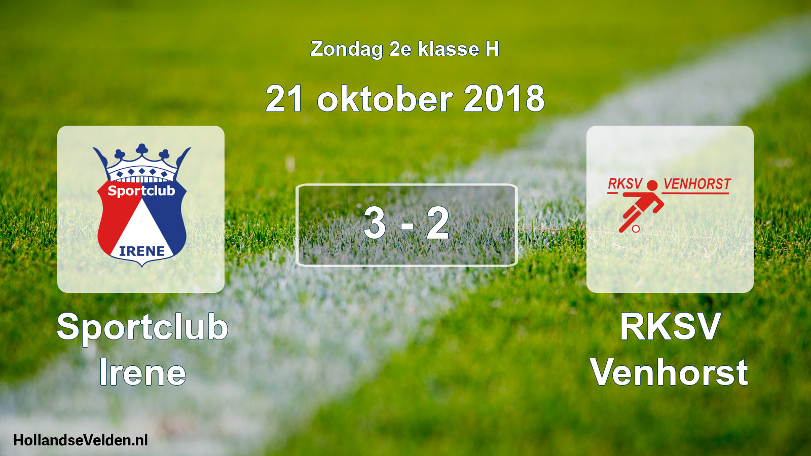 Total number of matches played: Sportclub Irene - RKSV Venhorst 3 - 2 (21 October 2018)