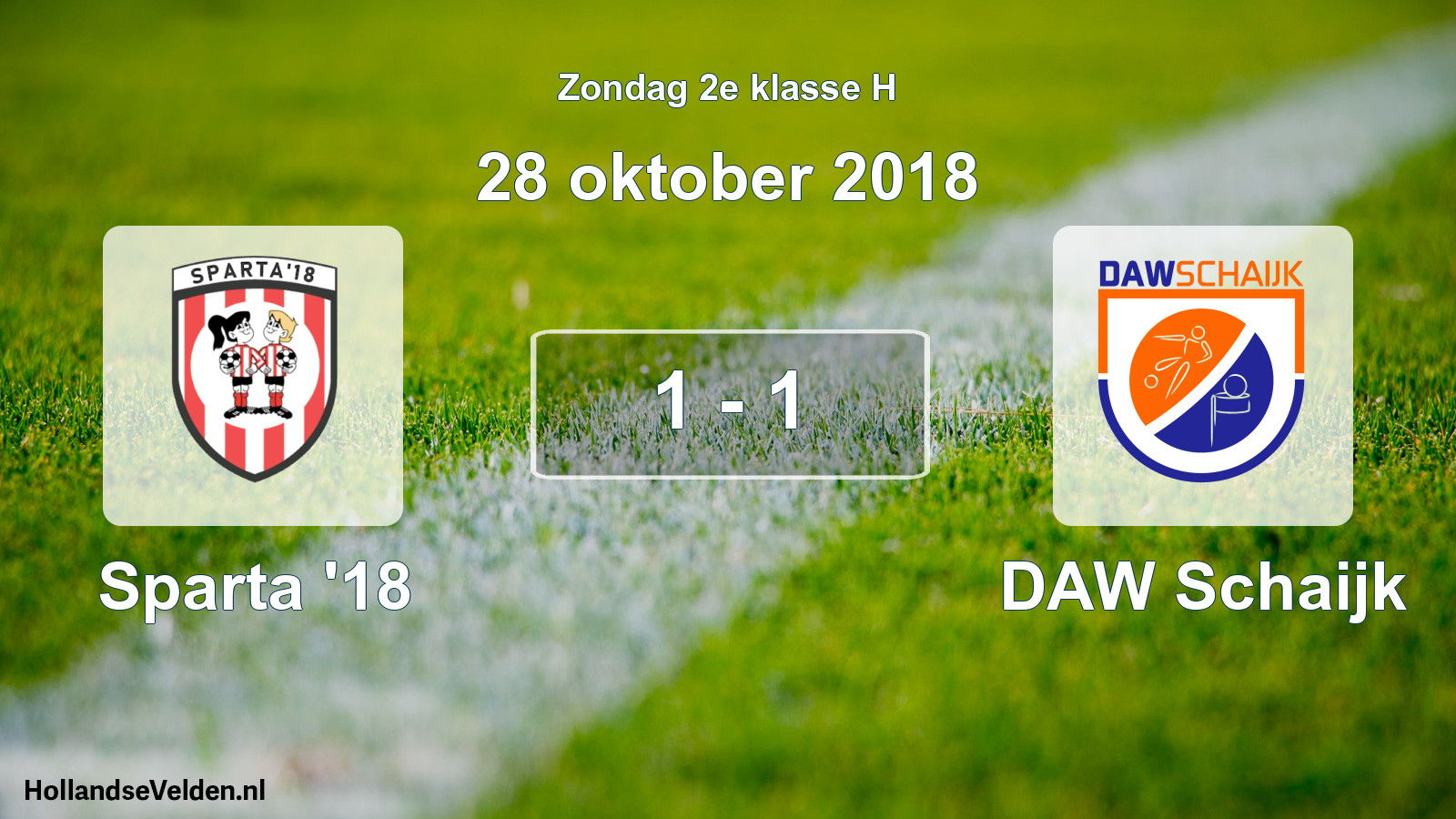 Total number of matches played: Sparta '18 - DAW Schaijk 1 - 1 (28 October 2018)