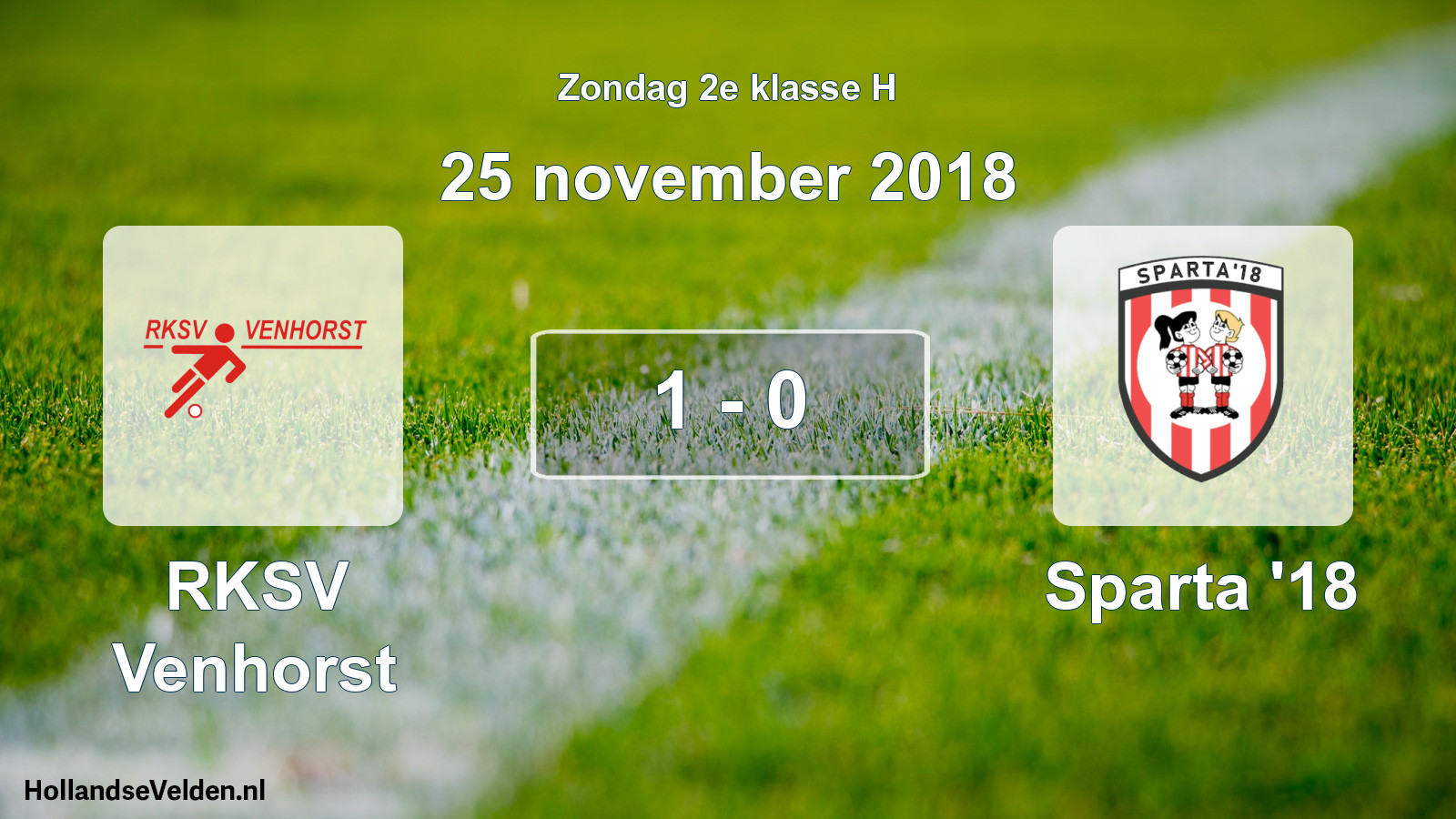 Total number of matches played: RKSV Venhorst - Sparta '18 1 - 0 (25 November 2018)
