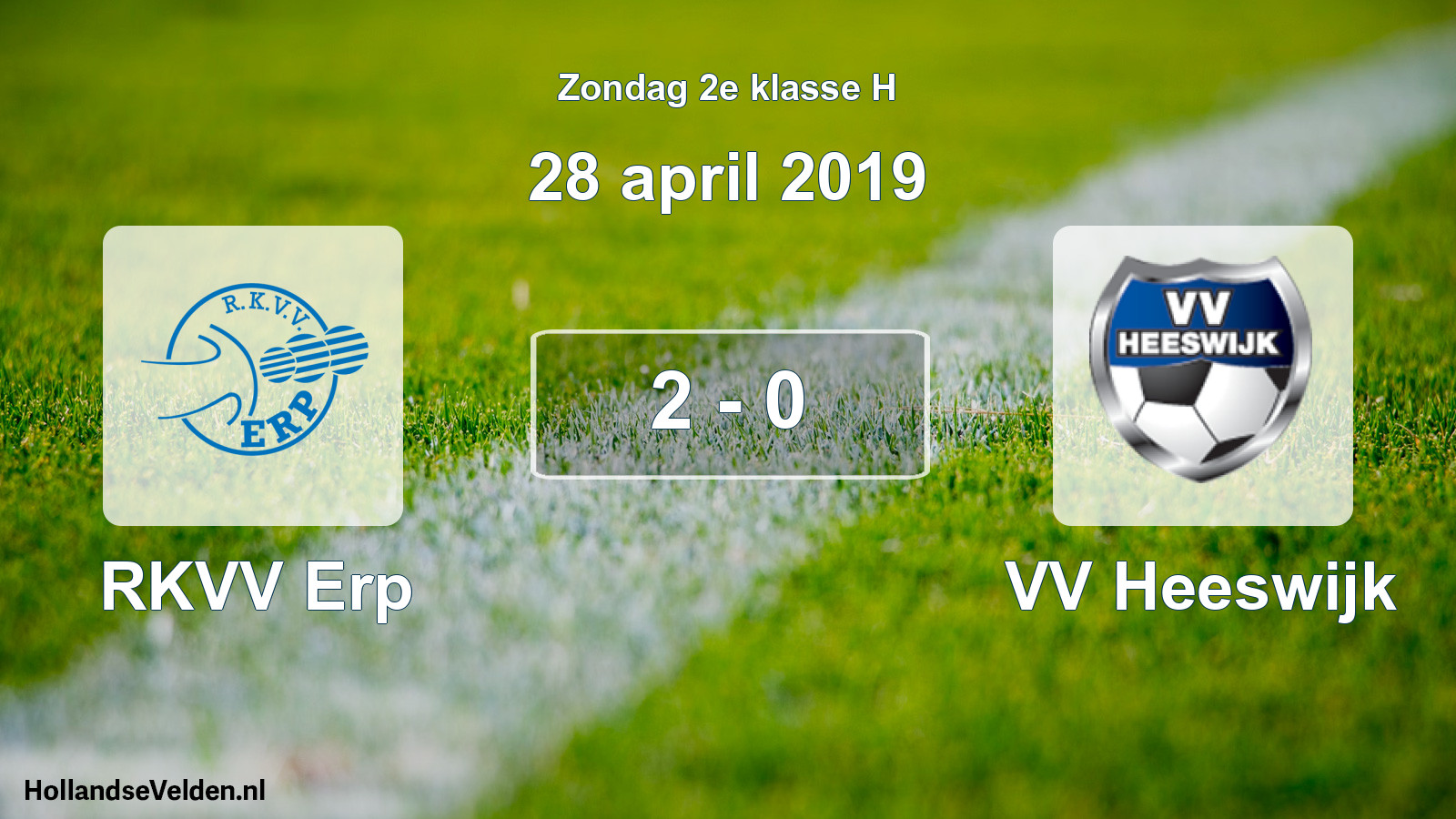 Total number of matches played: RKVV Erp - VV Heeswijk 2 - 0 (28 April 2019)