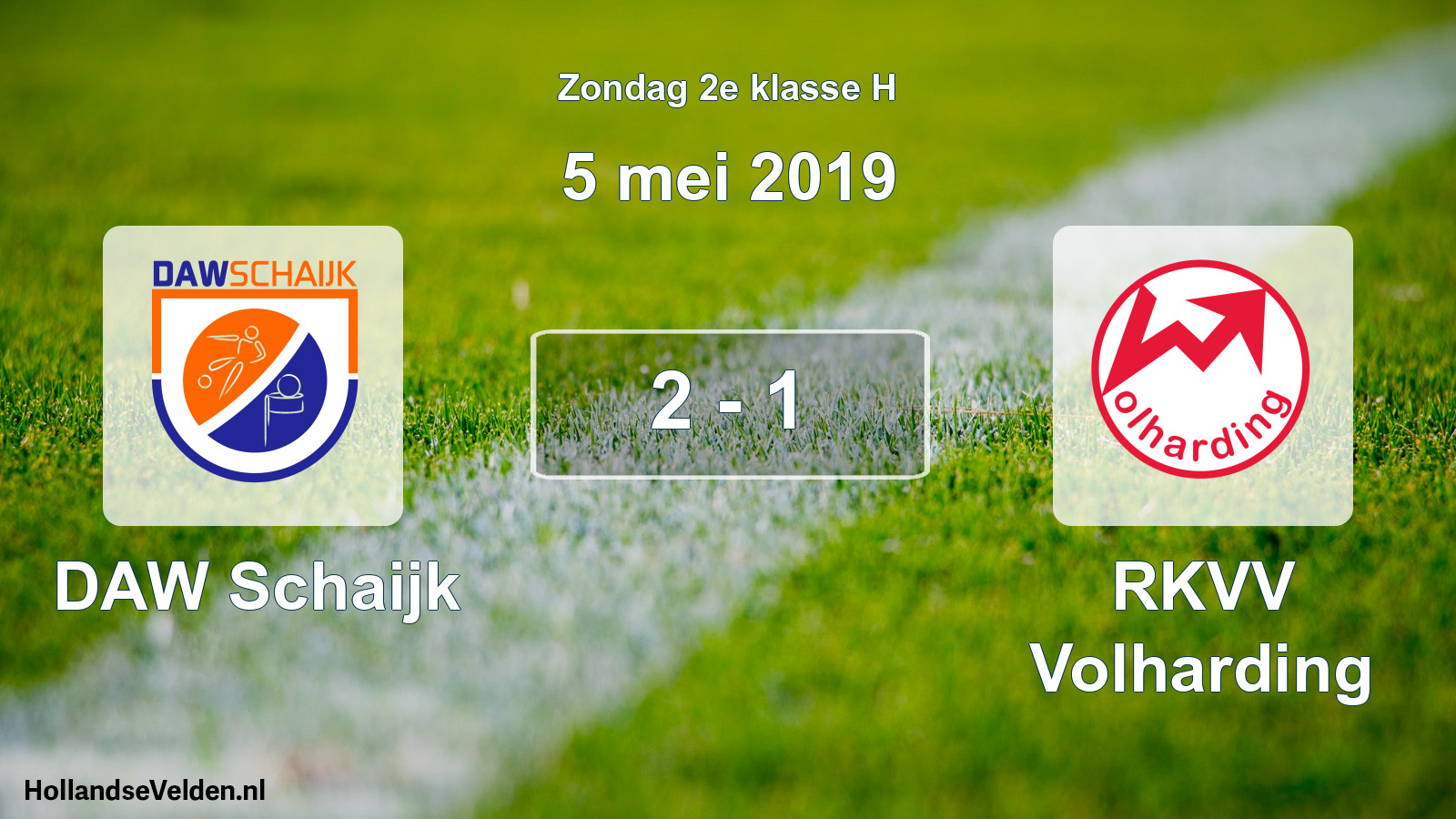 Total number of matches played: DAW Schaijk - RKVV Volharding 2 - 1 (5 May 2019)