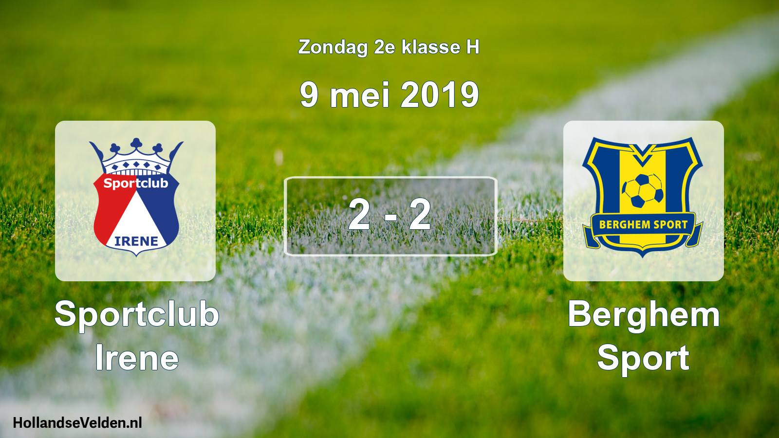 Total number of matches played: Sportclub Irene - Berghem Sport 2 - 2 (9 May 2019)