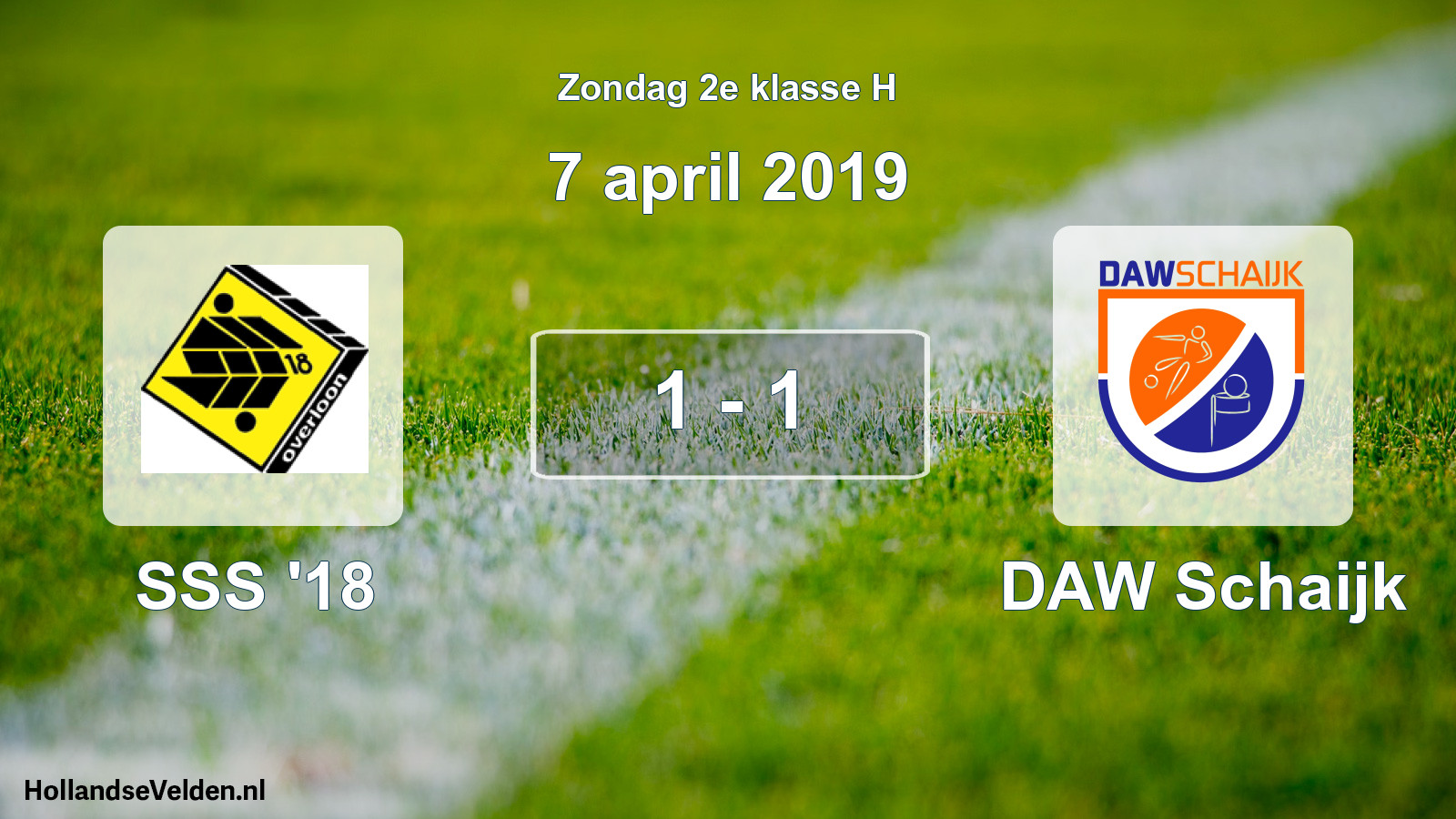 Total number of matches played: SSS '18 - DAW Schaijk 1 - 1 (7 April 2019)