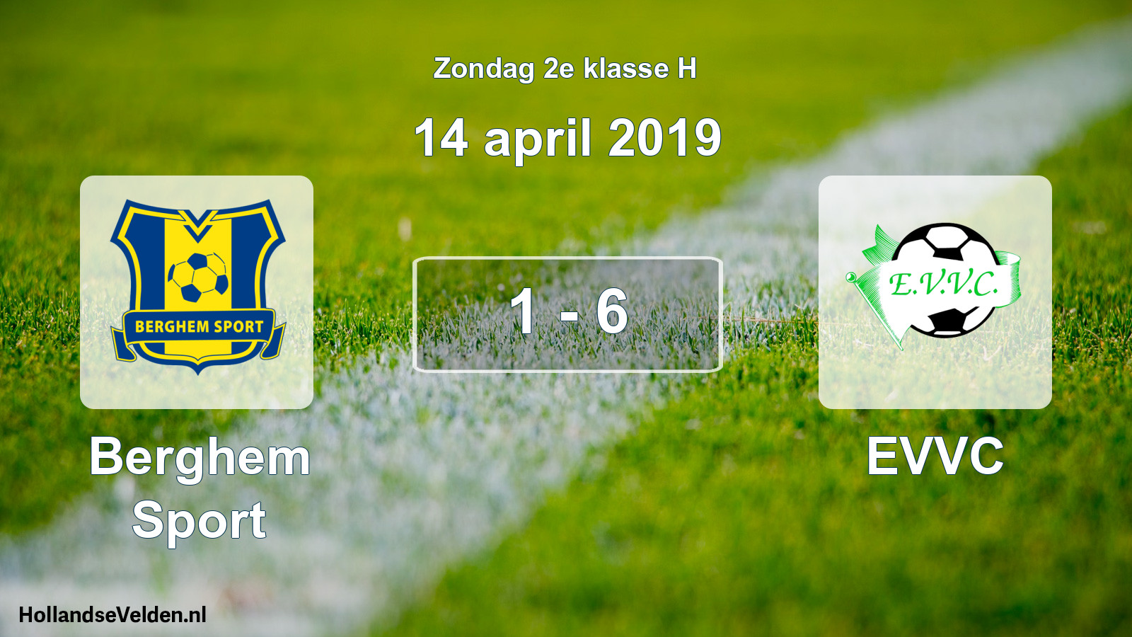 Total number of matches played: Berghem Sport - EVVC 1 - 6 (14 April 2019)