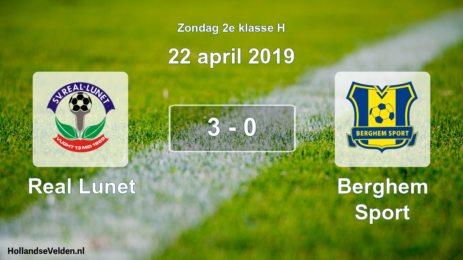 Total number of matches played: Real Lunet - Berghem Sport 3 - 0 (22 April 2019)