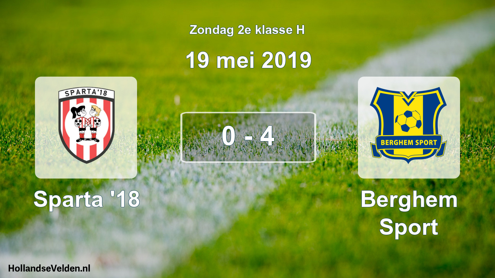 Total number of matches played: Sparta '18 - Berghem Sport 0 - 4 (19 May 2019)