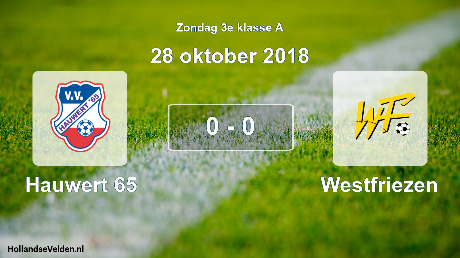 Total number of matches played: Hauwert 65 - Westfriezen 0 - 0 (28 October 2018)