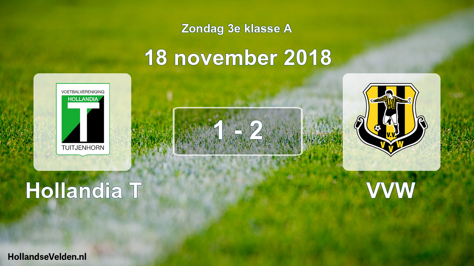 Total number of matches played: Hollandia T - VVW 1 - 2 (18 November 2018)