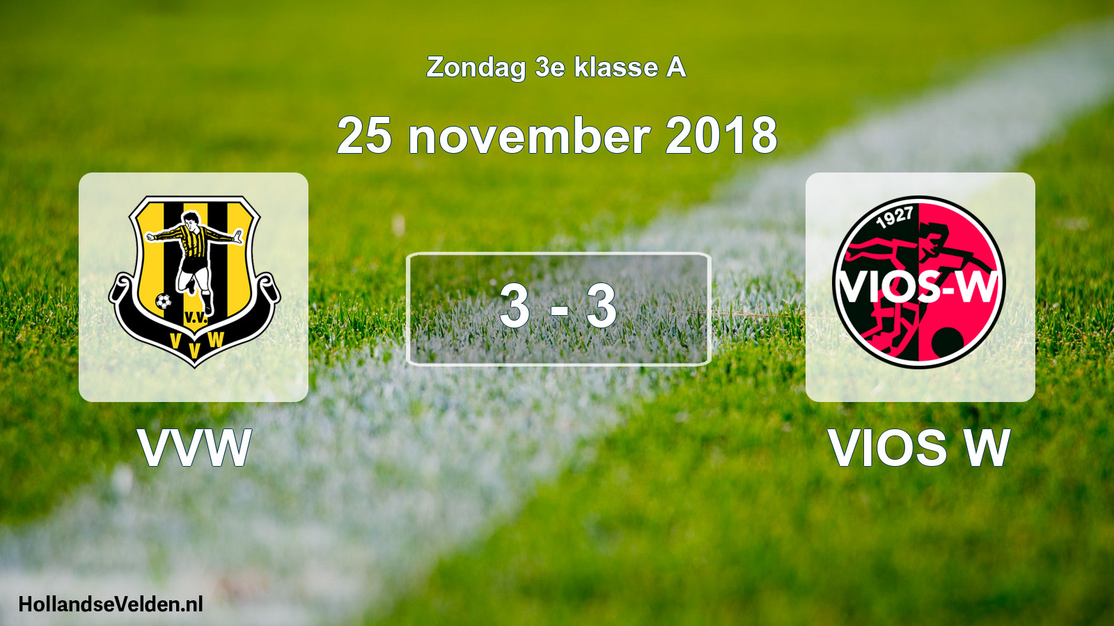 Total number of matches played: VVW - VIOS W 3 - 3 (25 November 2018)
