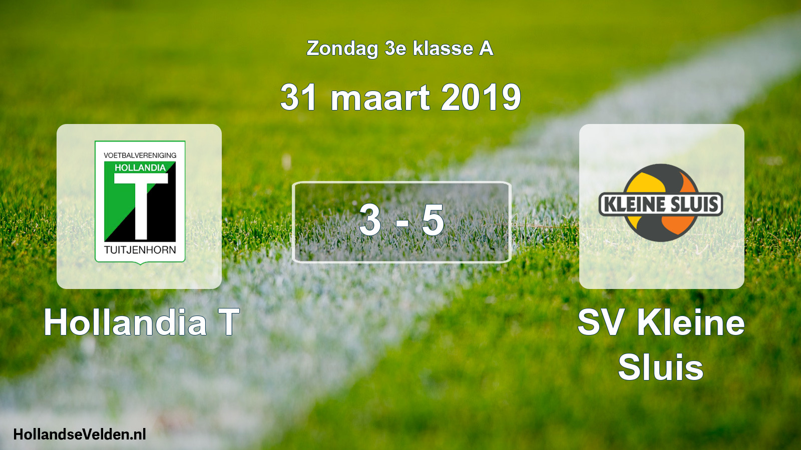 Total number of matches played: Hollandia T - SV Kleine Sluis 3 - 5 (31 March 2019)