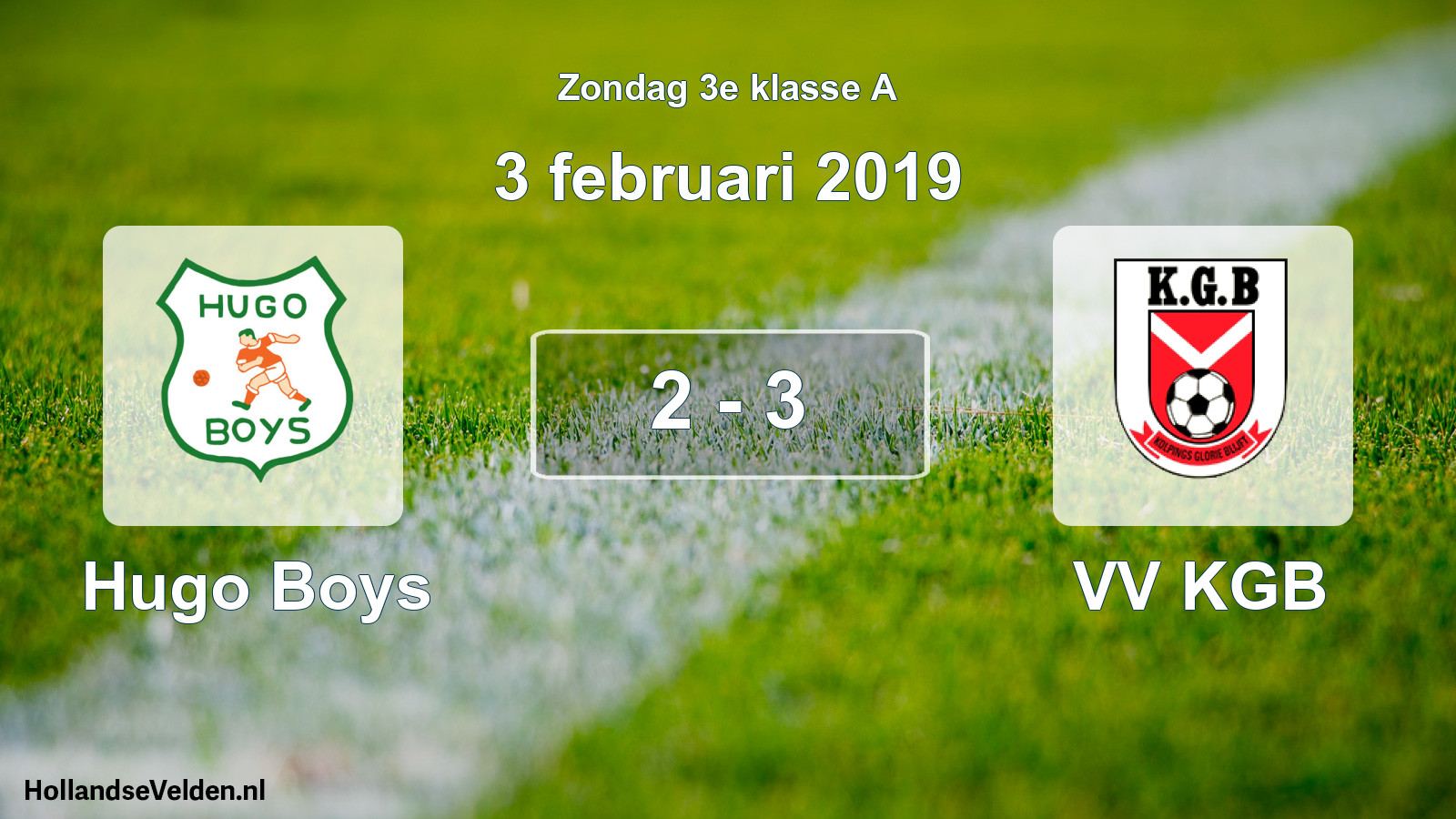 Total number of matches played: Hugo Boys - VV KGB 2 - 3 (3 February 2019)