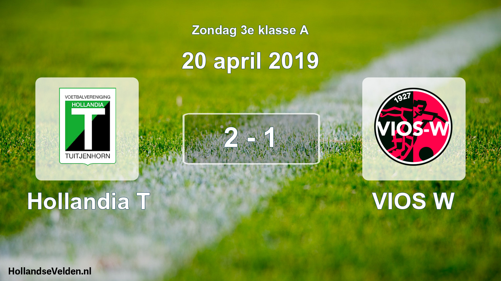 Total number of matches played: Hollandia T - VIOS W 2 - 1 (20 April 2019)